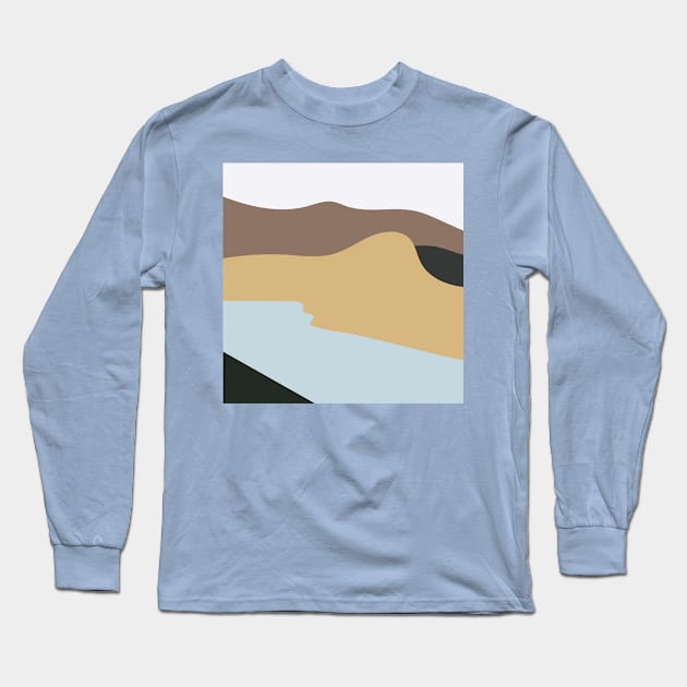 Elegant Cold Blue Adventure Vector Abstract Art Long Sleeve T-Shirt by nelloryn